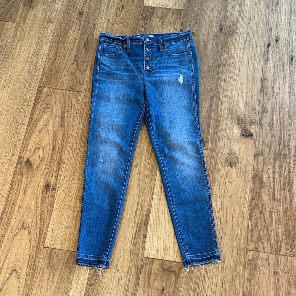 Madewell Distressed Blue High Rise Skinny Jeans Size 29